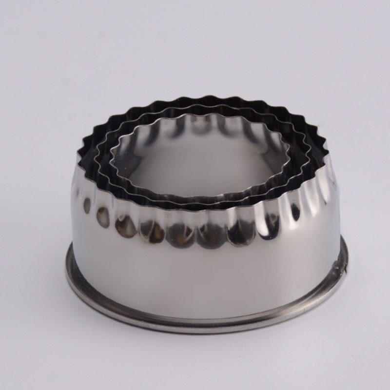 3Pcs Ronde/Bloem Vormige Deeg Snijgereedschap Keuken Gadgets Rvs Dumplings Cutter Draagbare Dumplings Wrappers Mallen