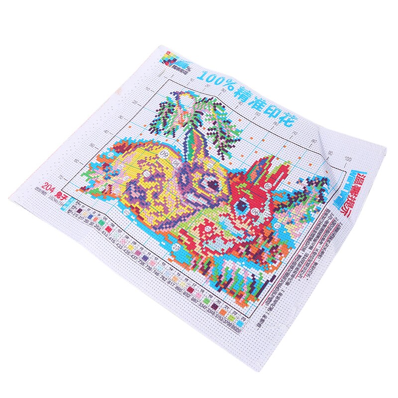 Cross Stitch Embroidery Kits Rabbit Animal Cotton Thread Painting DIY Needlework Year Home Hanging Decor