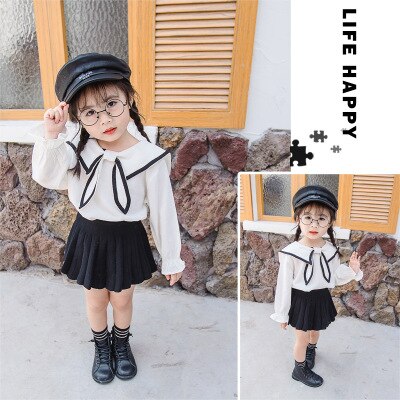 Girls' shirts, spring and autumn clothes, casual girls, Korean style tops, college style, fresh and fashionable children's shirt