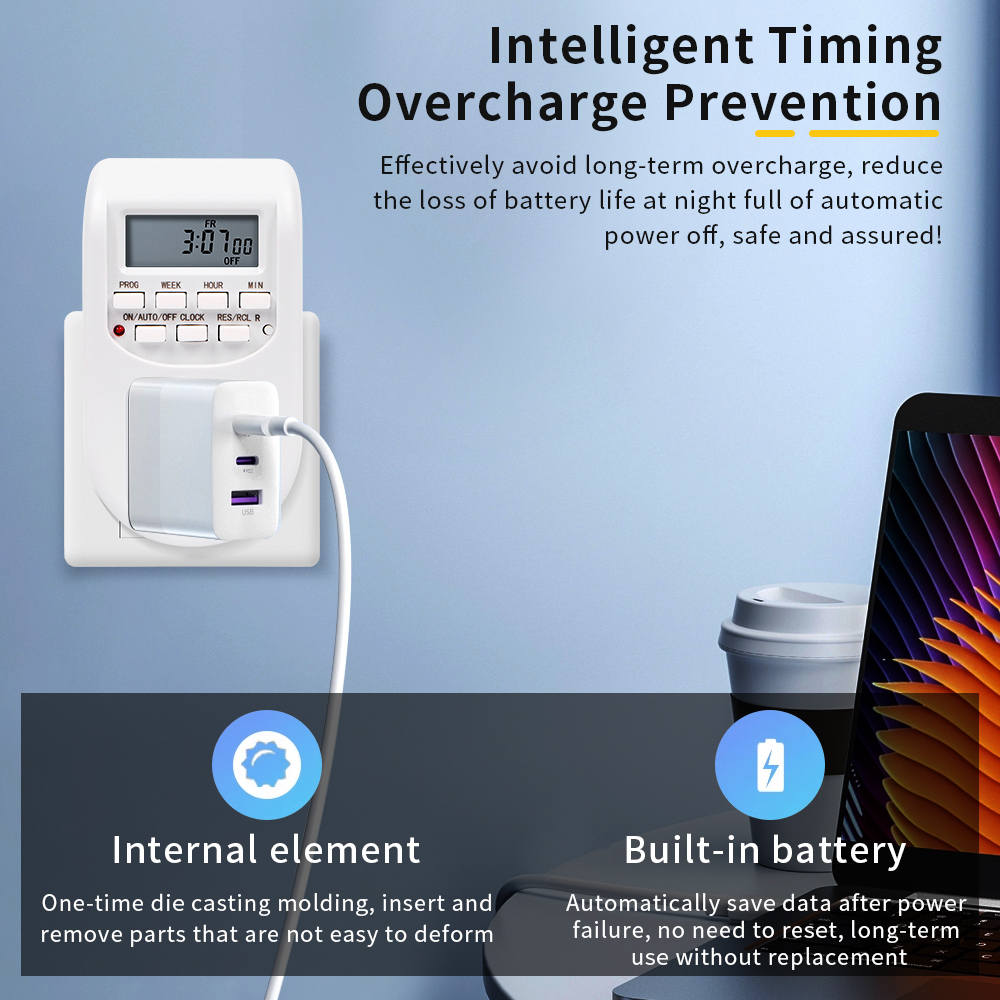 10A Digital Timer Switch Programmable Electronic Timing Socket Outlet Kitchen Appliance Hour Minute Weekly Time Control EU Plug
