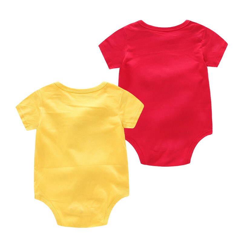 Tomaat Ketchup Gele Mosterd Rood En Geel Bodysuit Baby Boy Twins Baby Kleding Tweeling Baby Jongens Meisjes