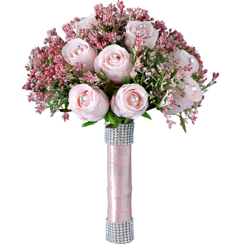 Hochzeit Strauß Brautjungfer die Seide Band Künstliche Rosen Blumen Halten Braut Mariage Zubehör