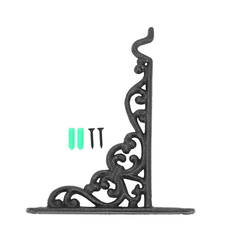 Cast Iron Hanger Wrought Iron Garden Hook Flower Pots Basket Wall Hanger Bracket With Expansion Screw: Default Title