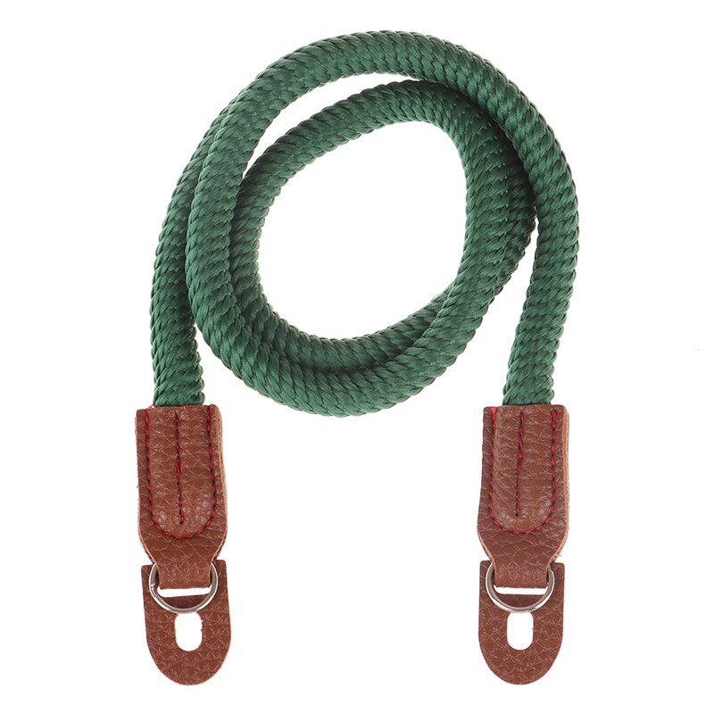 1Pc Universal Cotton Rope Camera Neck Strap Vintage Shoulder Strap Leather Wrist Lanyard: green