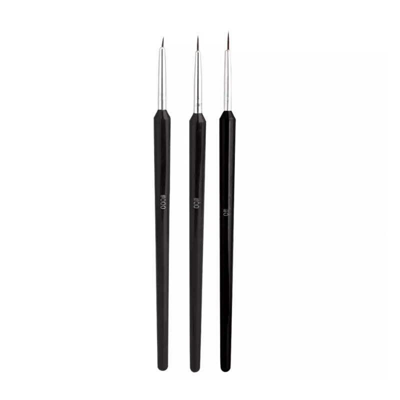 3/7Pcs Fondant Cake Schilderen Borstel Decorating Afstoffen Icing Gebak Cake Decorating Pen Brush Diy Gebak Cake gereedschap Zxh: 3pcs black brush