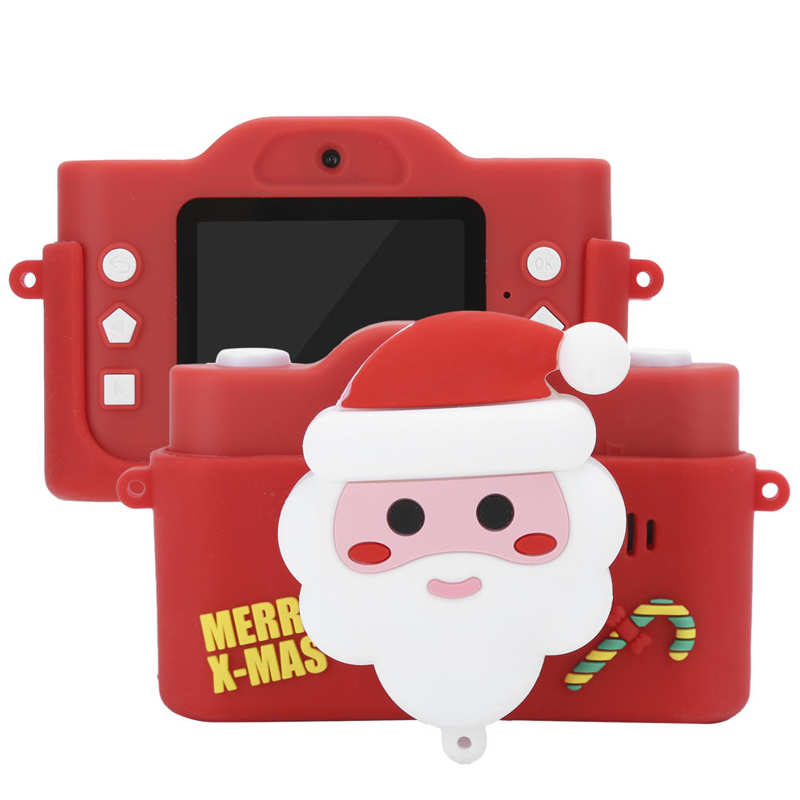 Santa Claus 40mp Front Rear Dual Camera Kid Camera Small Video Recorder with MP3 Red Child Camera