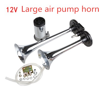 24v car truck metal double tube electric horn, air pump horn, electric control air horn, whistle horn: AT