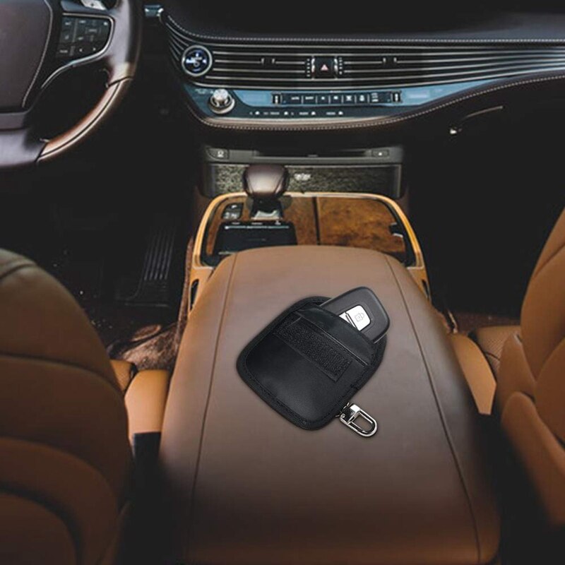 -Car Key Signal Blocker Pouch Case [ 2 PACK ] Mini Faraday Bag for Car Keys Keyless Entry Fob Guard Signal Blocking Pouch Bag