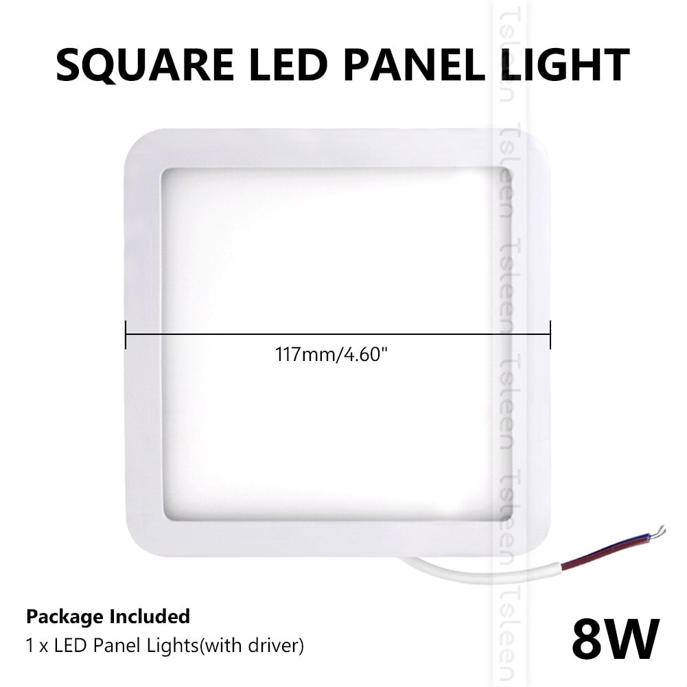 6W-20W LED Panel Light Ceiling Lights Round Square Cold White Natural Light LED Fixtures Ceiling Lamps For Living Room Lighting: Square 8W
