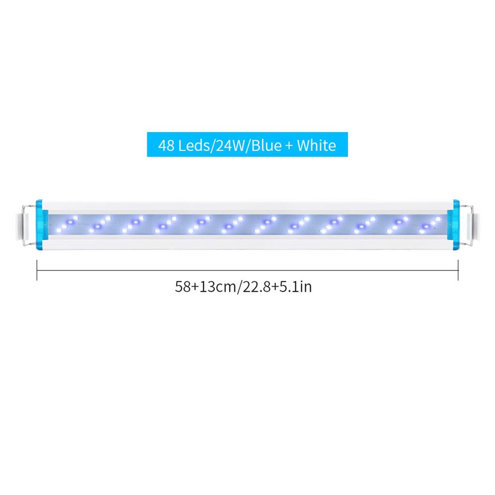 Aquarium LED Light Power Saving Super Fish Tank Aquatic Plant Landscape Grow Lighting Blue White Extensible Clip Lamp: SZD B60BW US