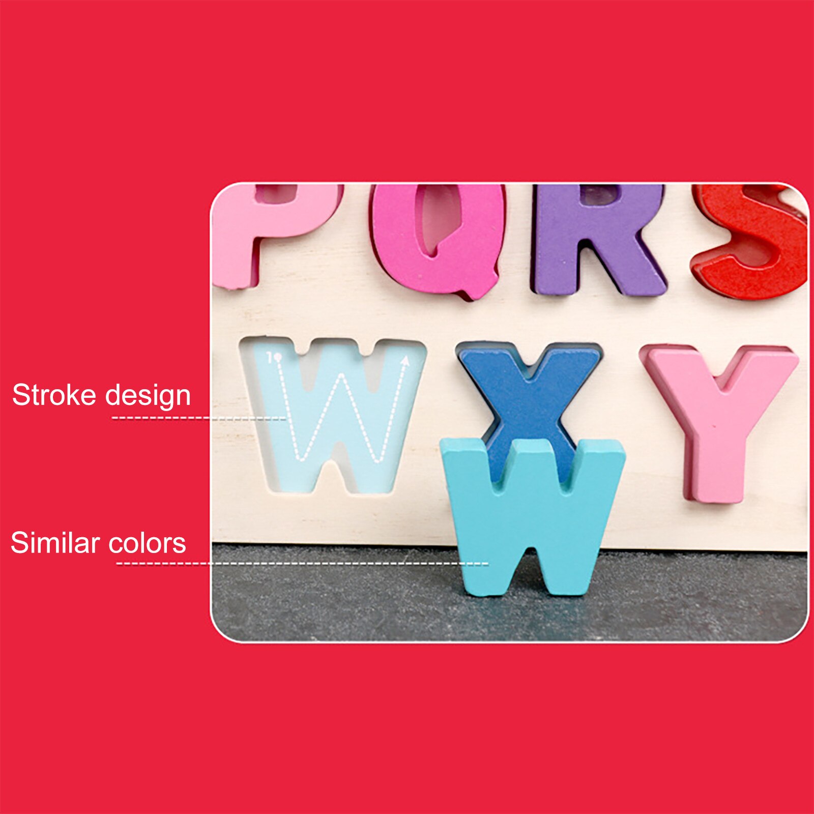 Leave The Letter Puzzle, ABC Wooden Puzzle Board Perfect Toy For Boys