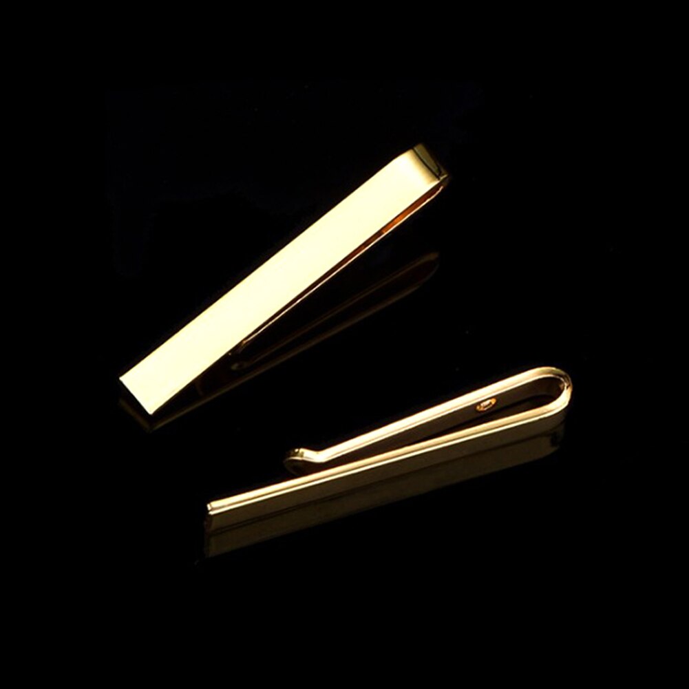 Metal kobber sølv guld slips klip sort sølv farve metal slips slips mænd fest business simple smykker tilbehør