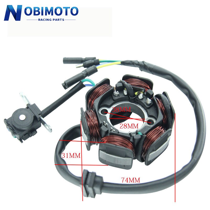 NOBIMOTO Generator Magnetor DC Stator Motor Coils Under Electric Starting Magneto DC Fit For Yinxiang 150cc Engines CQ-154-1