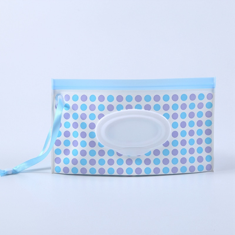 Portable Baby Wet Wipes Storage Bag Stroller Carrying Case Easy Carry Snap Strap Wipes Container Clamshell Cosmetic Pouch: Style 6