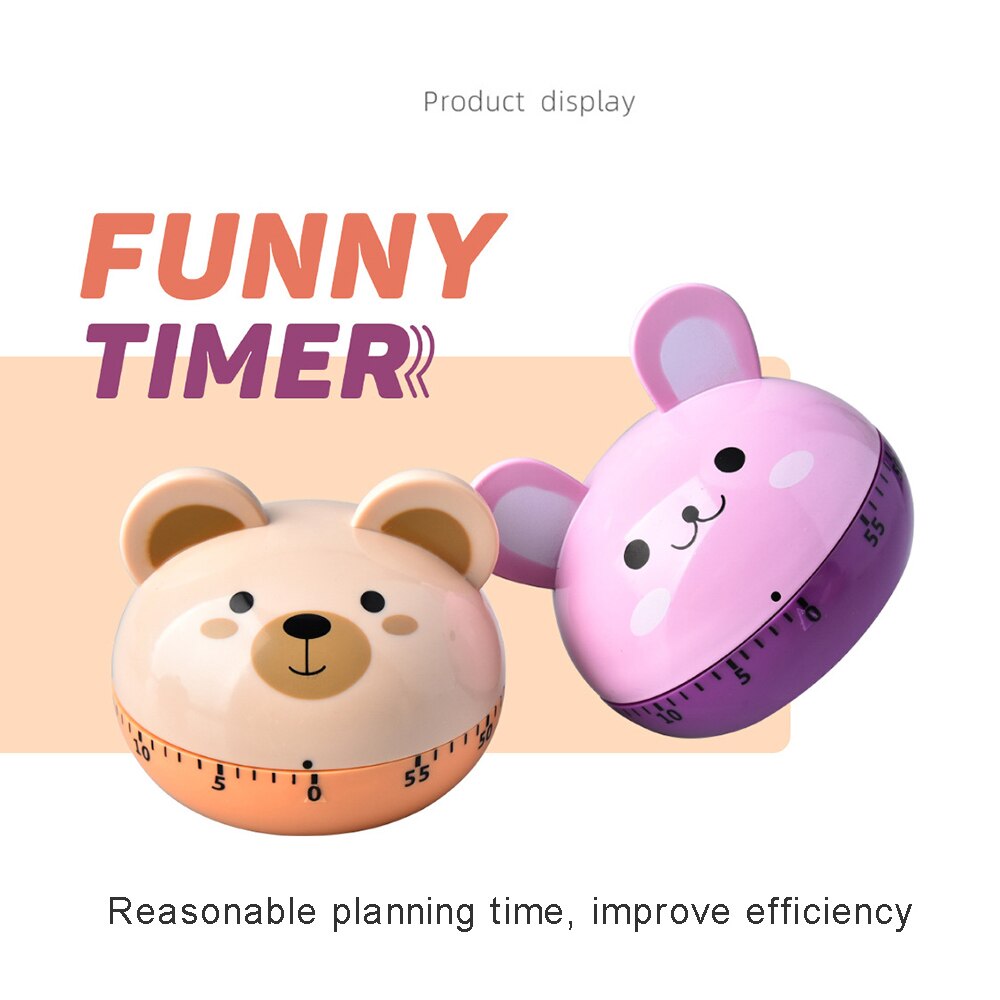 60 Minutes Kitchen Timer Fruit Shaped Plastic Mechanical Kitchen Timer Reminder Kitchen Countdown Clock Timepiece Kitchenware