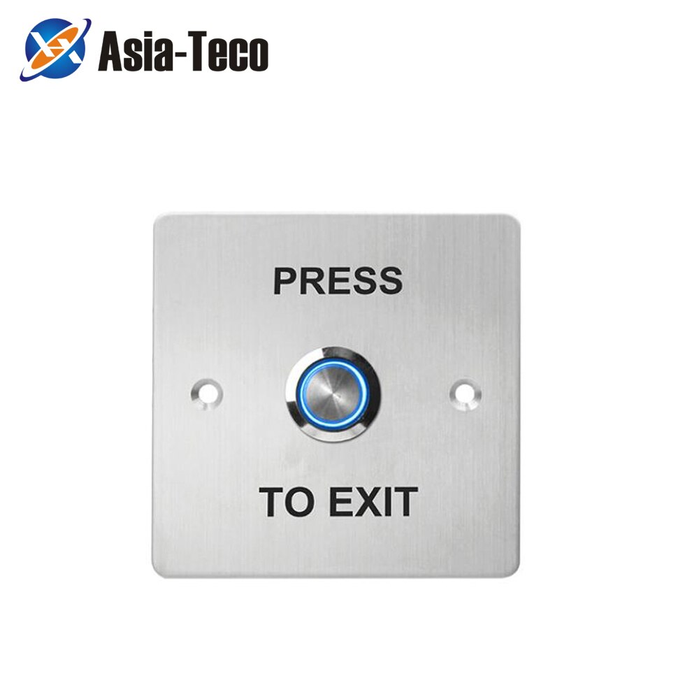 LED stainless steel Backlight Exit Button Door access control system kit NC NO COM For Door Lock Access Control System