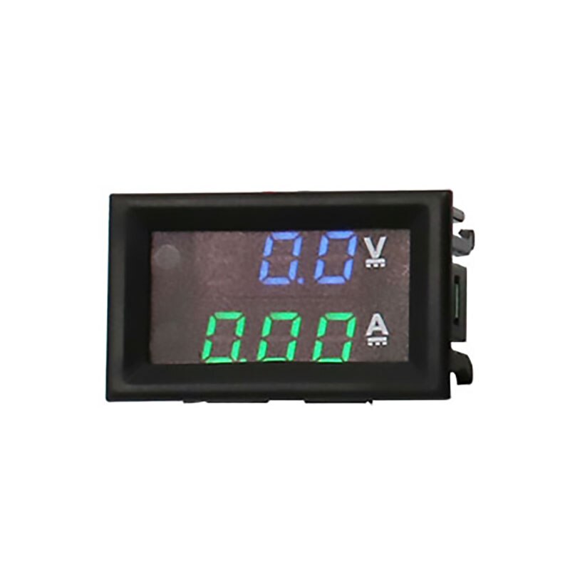 1pc diy  dc100v 10a voltmeter amperemeter blå rød dobbelt amp volt spænding strømmåler tester panel digital led display til bil: Blågrøn