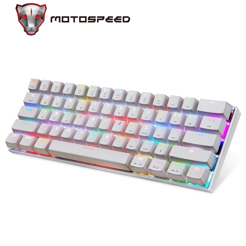 MOTOSPEED CK62 USB Wired Bluetooth Wireless Dual Mode Mechanical RGB Backlit Gaming Keyboard , 61 Keys Portable Mini Keyboard