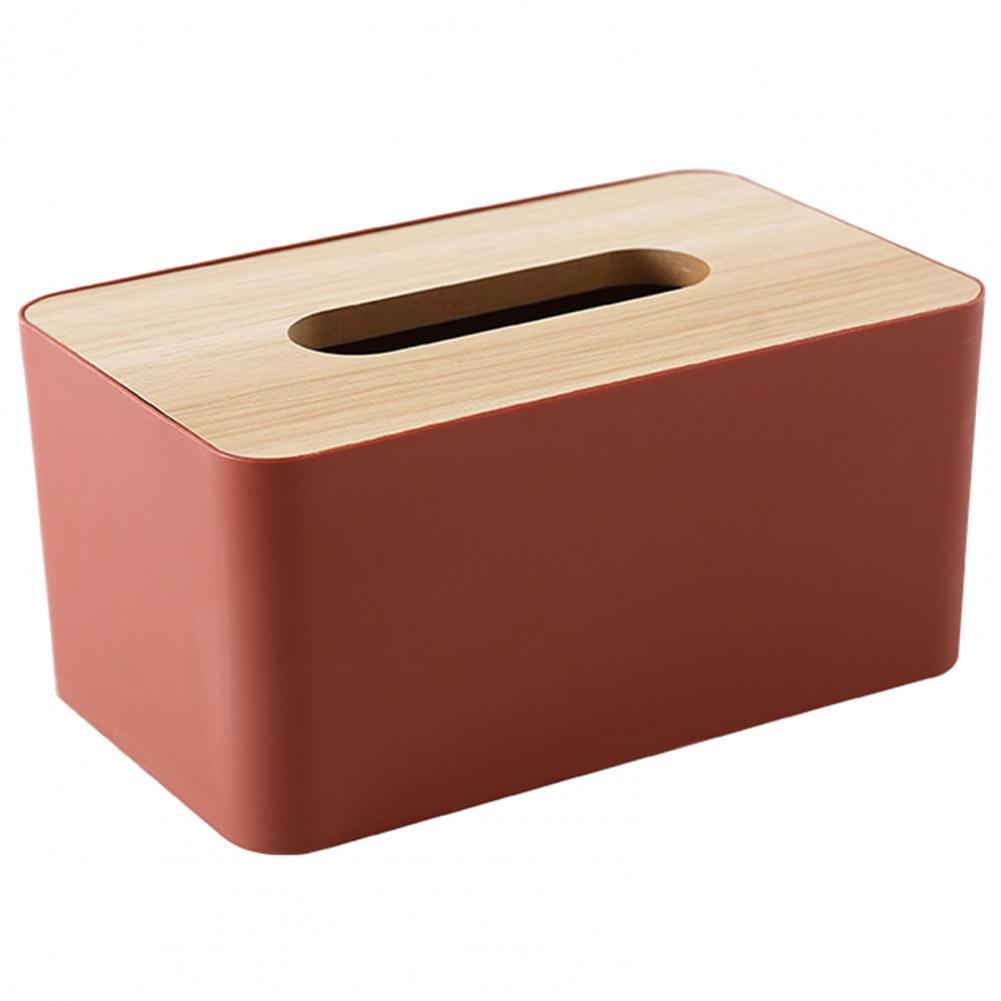 Tissue Cases Anti-Fade Household Removable Paper Holder Dust-Proof Napkin Box Wide Mouth Stylish Lightweight Tissue Box: Brick Red