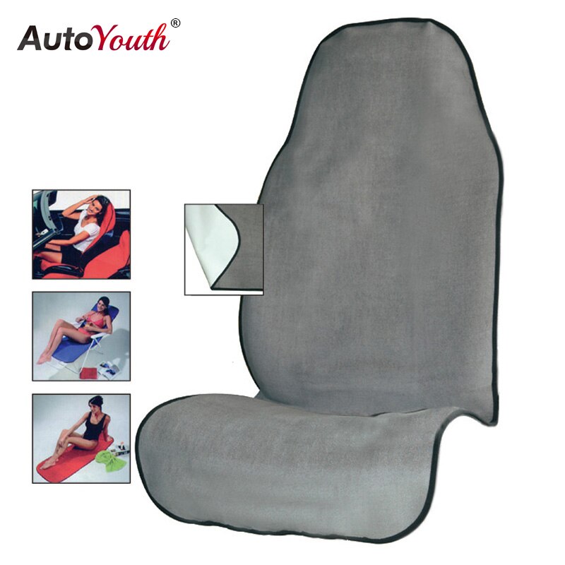 Autoyouth handdoek zitkussen strandmat voorstoelhoes universele pasvorm stoelbeschermer huisdiermat sportwagen-styling 1pc: Grijs