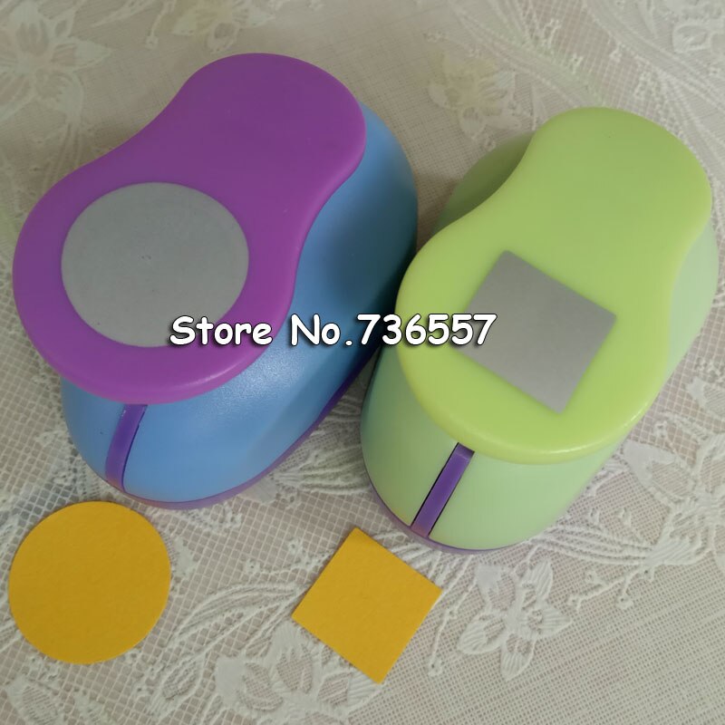 2pcs(2.5cm) circle and square shape craft punch set Punch Craft Scrapbooking school Paper Puncher eva hole punch