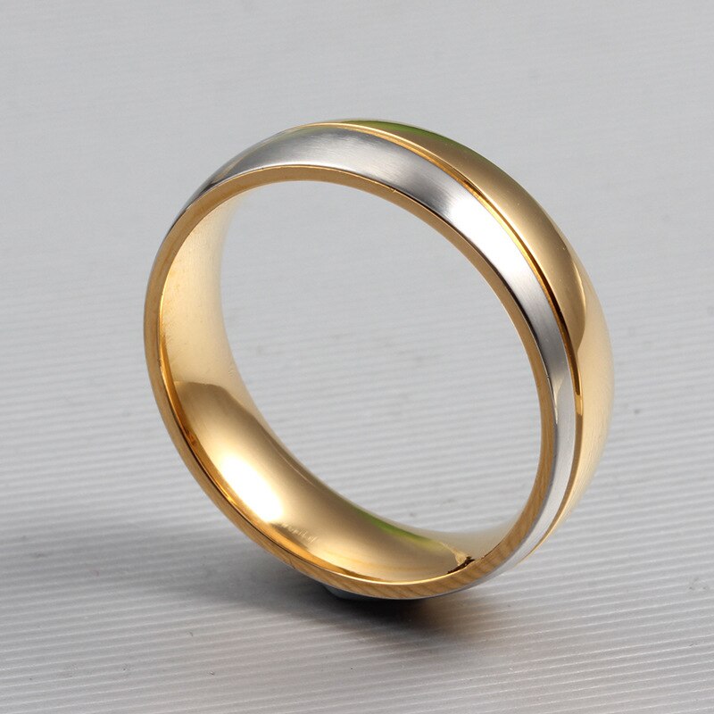Promise Wedding Rings for Lover Gold-Color Stainless Steel Couple Rings for Engagement Jewelry Wedding Bands for Women Men