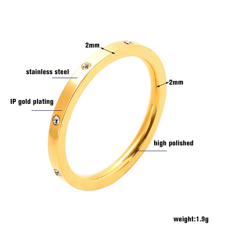 3 stks/set Exquisite Vrouwen Rings Wedding Bands Rvs Charmant CZ Ringen voor Vrouwen Vrouwelijke Drie Kleuren een set