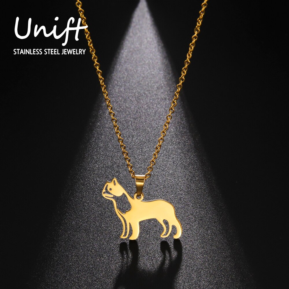 Unift Collier en acier inoxydable avec chat tacheté pour femme, breloques en forme d&#39;animal, ras du cou, bijoux de fiançailles pour amoureux