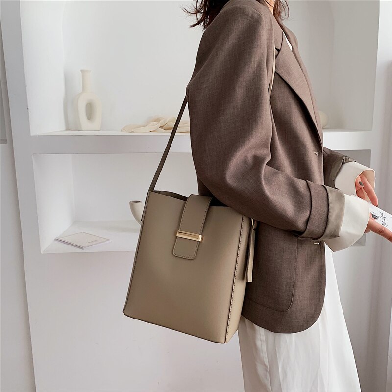 Burminsa brede band zachte emmer schoudertassen voor vrouwen grote capaciteit dames messenger bags werk vrouwelijke composiet tassen