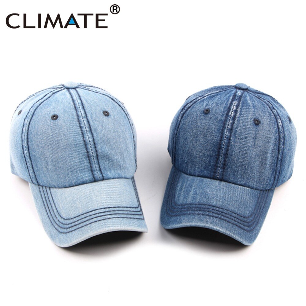 Klimaat Mannen Denim Baseball Cap Hoed Leeg Vader Caps Mannen Cool Capcasual Denim Jeans Dragen Lege Cap Mannen Koele Hoed caps Voor Mannen Vader