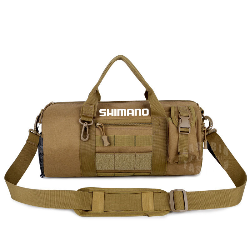 Shimano Angeln Tasche Große Kapazität Multifunktionale Angelgerät Tasche draussen Schulter Umhängetaschen Multi-zweck Lagerung Tasche: Braun