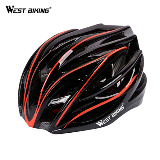 Capacete west biking para ciclismo, capacete masculino de mountain bike e bicicletas de estrada moldado integralmente: Red Black