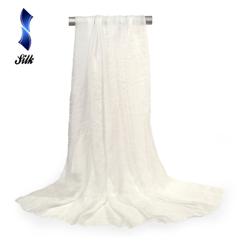 150*90cm solide hvite kvinner vanlig boble chiffon skjerf hijab wrap printe solide sjal strand utendørs store silke skjerf sjal kvinne