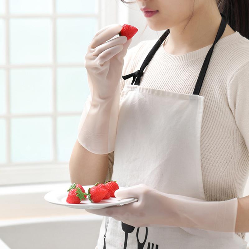 White Kitchen Dish Washing Gloves Household Dishwashing Gloves Rubber Gloves For Washing Clothes Cleaning Gloves For Dishe