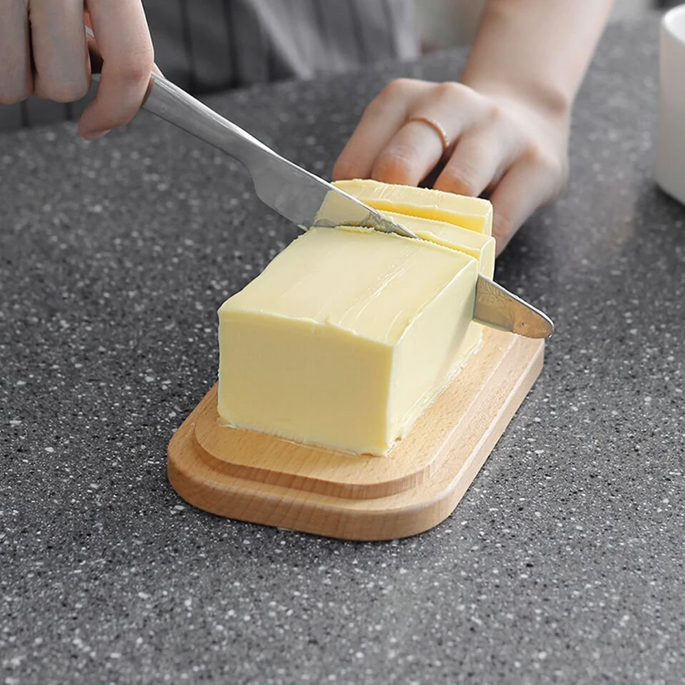 Butter Dish Box Container Cheese Server Storage Keeper Heat Resistant Kitchen Butter Storage Dish for Countertop Refrigerator