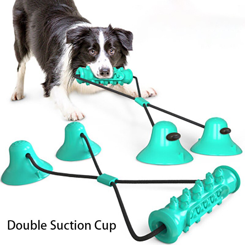 Tpr Hond Speelgoed Tandenborstel Kauwen Speelgoed Voor Honden Kleine Grote Puppy Speelgoed Sucker Speelgoed Tandjes Stok Speelgoed Hond Accessoires bijten Speelgoed: 2Suction Cup Blue