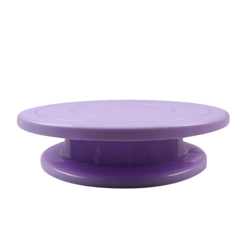Cake Turntable Stand Cake Decoration Accessories DIY Mold Rotating Stable Anti-skid Round Cake Table Kitchen Baking Tools: Purple