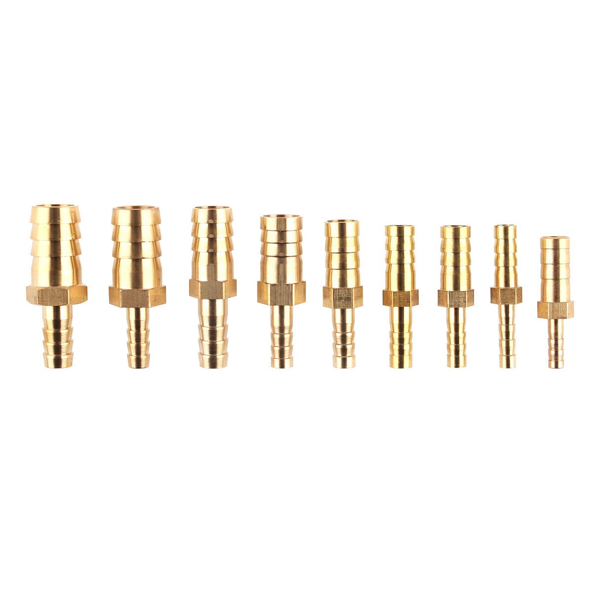 Brass Reducing Straight Hose Barb 2 Way Pipe Fitting Reducer Copper Joiner Splicer Connector Coupler Adapter For Fuel Gas Water