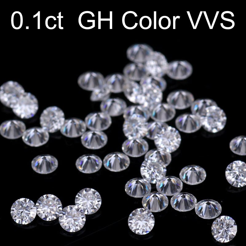 Losse edelstenen moissanite gh kleur 0.1ct 0.1 karaat 3mm helderheid vvs ronde sieraden armband diamanten ring materiaal losse stenen
