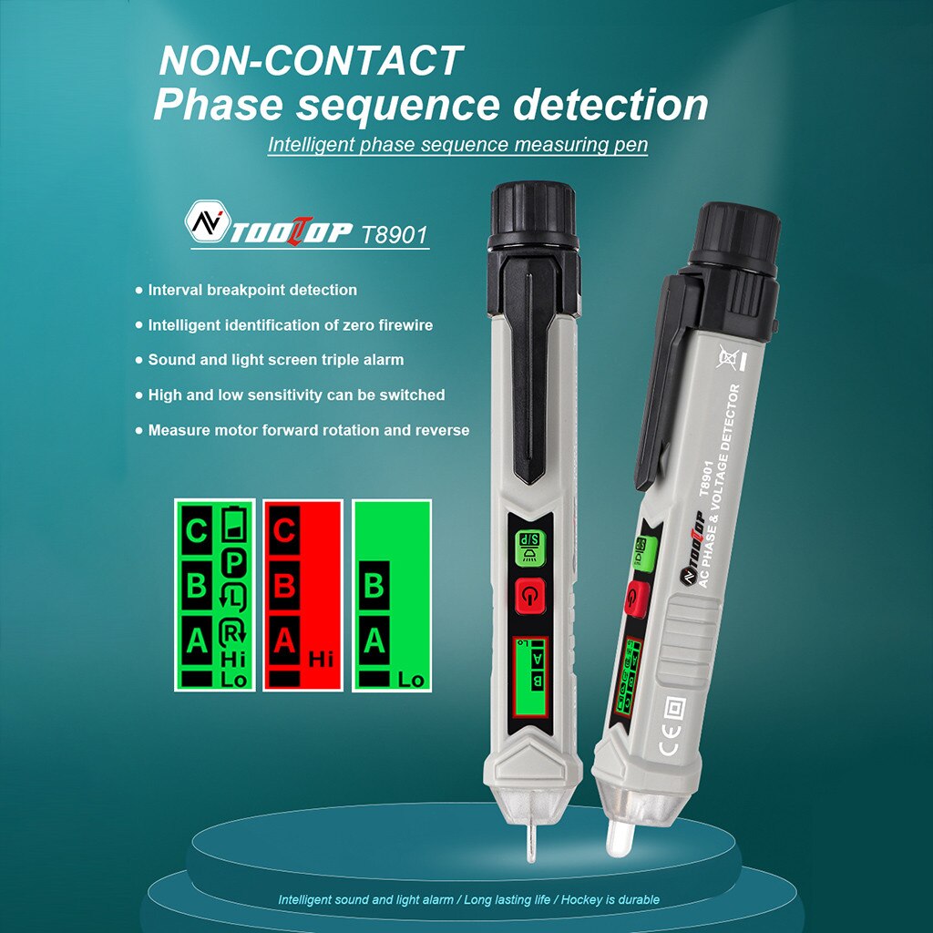 T8901 2-In-1 Inductie Test Pen Licht Test Pen Draagbare Non-contact Licht Test Pen (zonder Batterij) precisie Test Pen T6