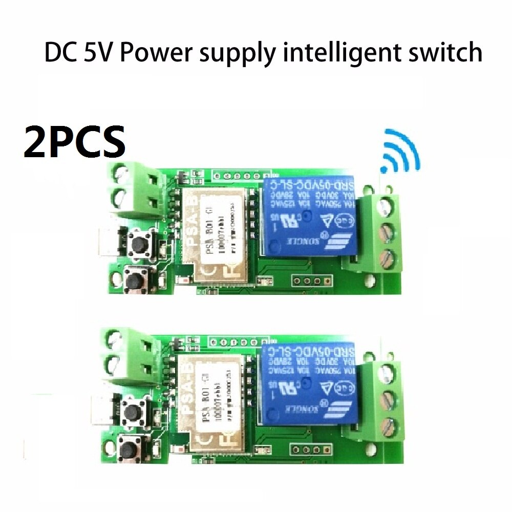 2PCS dc 5V wifi switch module dc 5V Inching Self Locking wireless Relay Switch Smart home Automation for Computer access