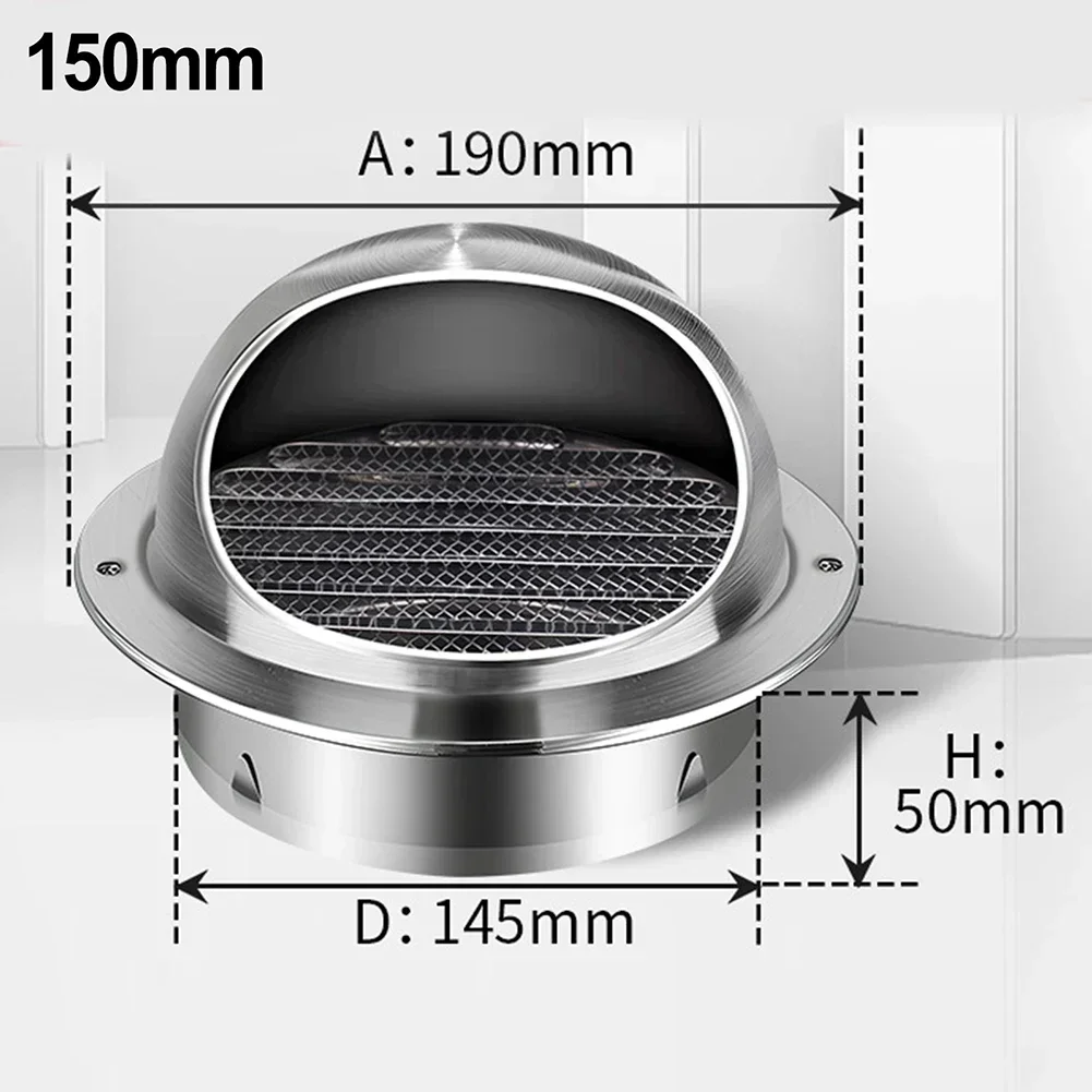 80/100/50MM Stainless Steel Exterior Wall Air Outlet Grille Round Heating Cooling Vent Cover Wall Ceiling Vent Cooling Vents Cap: green
