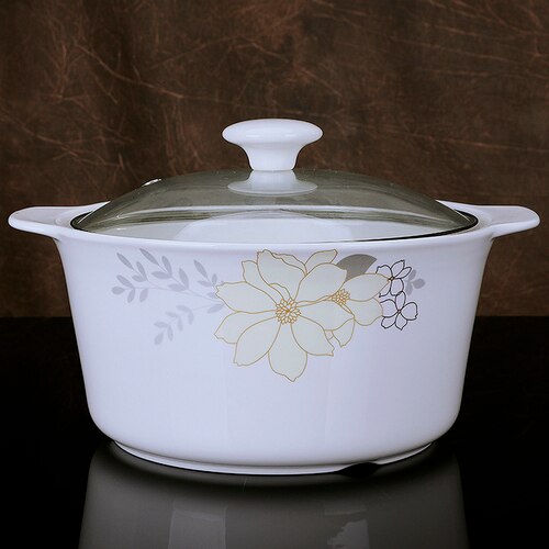 Olla grande de cerámica para sopa, cazuela abierta y recta para quemar fuego, olla de cerámica para estofado, cacerola para restaurante, sopa: Blanco