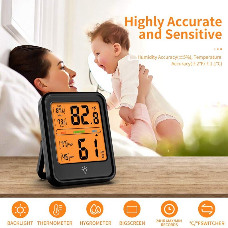 Indoor Thermometer Digital Thermometer for Home Thermometer and Humidity Gauge with Temperature Humidity Monitor