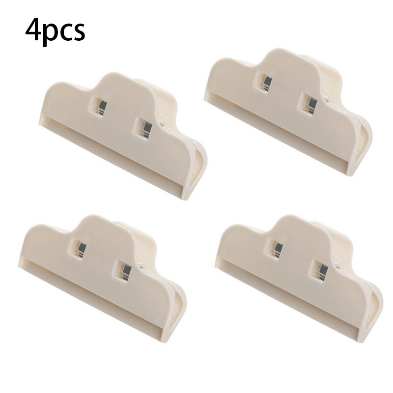 Pinzas selladas para bolsas de comida, Clip portátil para Cocina Casera multifuncional, almacenamiento de aperitivos y pan, herramienta de sellado, 4 Uds.: Beige