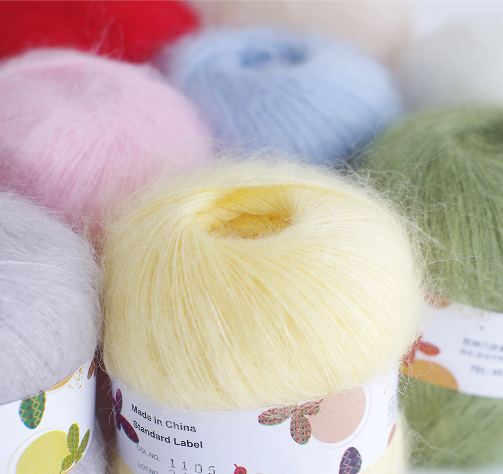 50g Colorful Long-haired Mohair Wool Cashmere For Hand Knitting Sweaters Yarn Crochet Thread Mohair Yarn Merino Wool Yarn