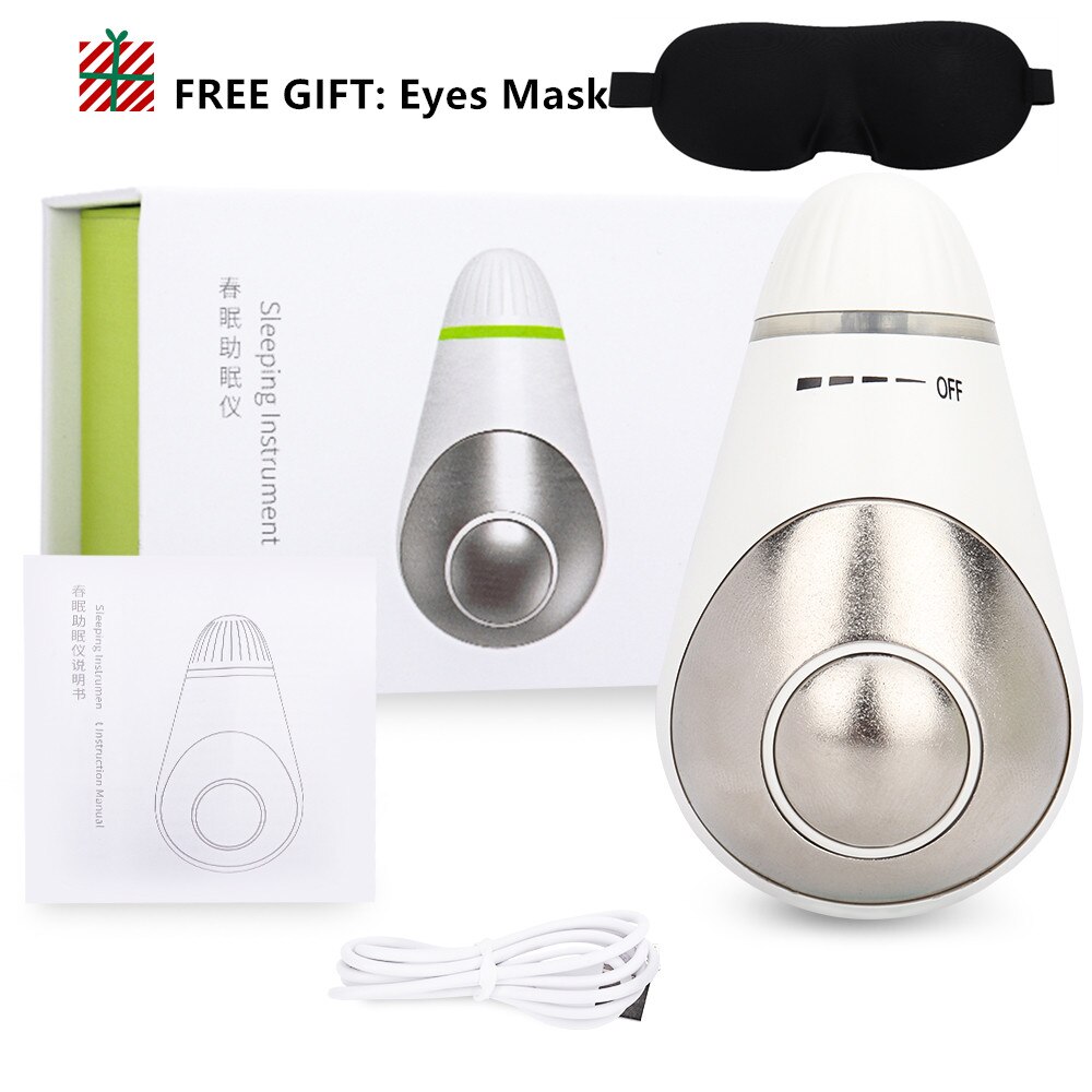 Microcurrent Sleep Aid Device Sleep Holding Sleep Aid Instrument Hypnosis Instrument Pressure Relief Relax Massager USB Charging: White