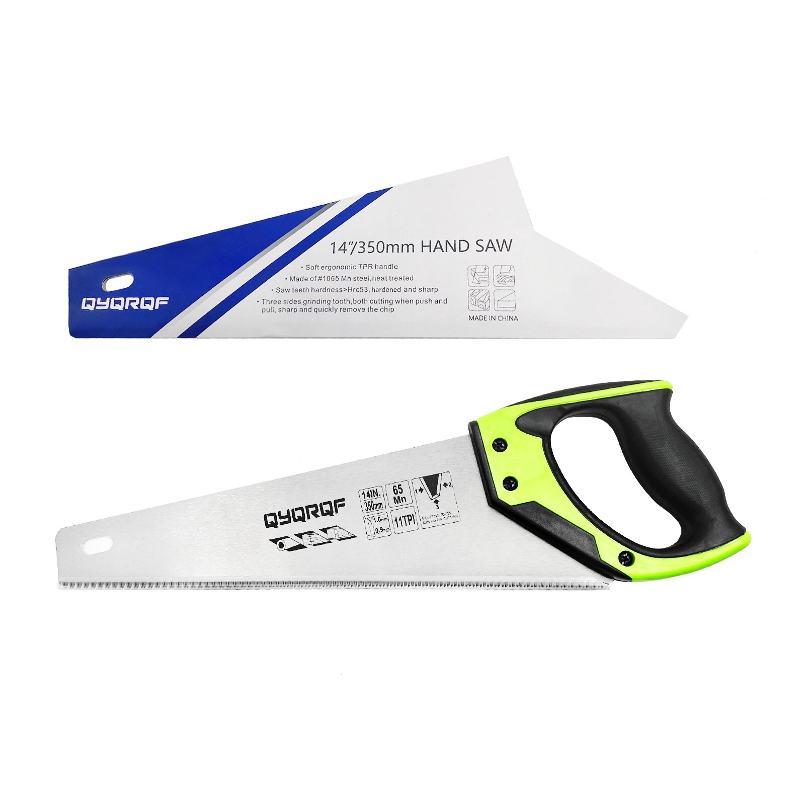 14 in. Pro Hand Saw, 11 TPI Fine-Cut Soft-Grip Hardpoint Handsaw Perfect for Sawing, Trimming, Gardening, Pruning &amp; Cutting Wood