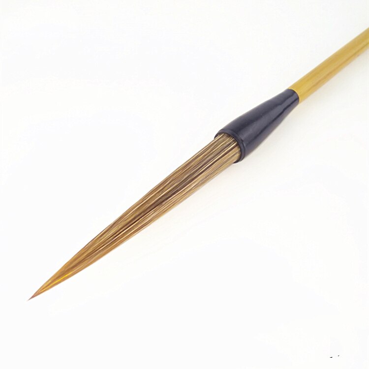 Long size Chinese Calligraphy Brush Pen Slender Gold Writing Xing Cao Chinese Line Liner Painting Brush Stone Hard Badger Hair