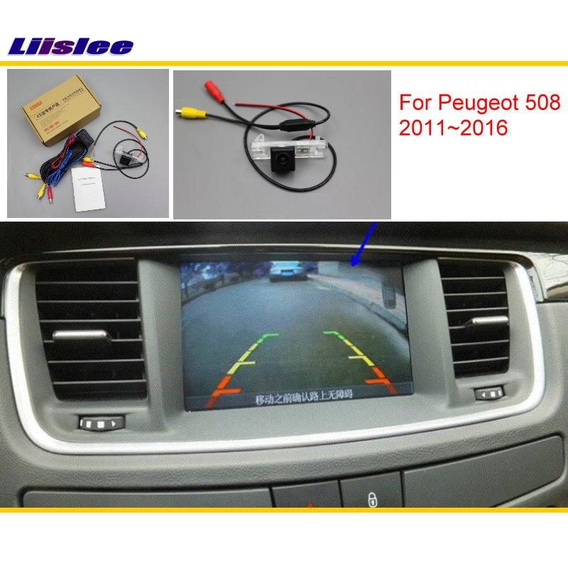Auto Reverse Achteruitrijcamera Voor Peugeot 508 ~ Compatibele Originele Screen Voertuig Back Up Camera Sets Rca adapter